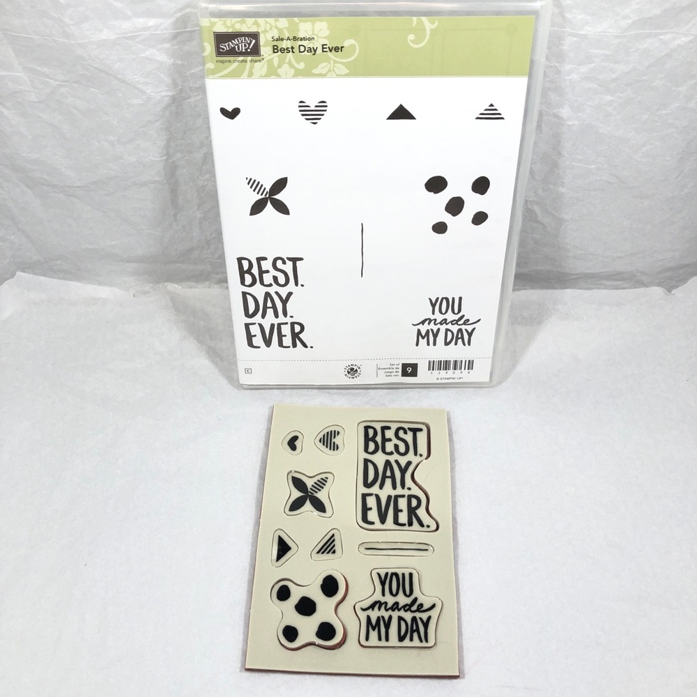 Stampin’ Up! BEST DAY EVER Stamps Set (9 stamps)  Item 139094